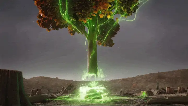 Magical Transformation, an animated scene from Woodies: Origin